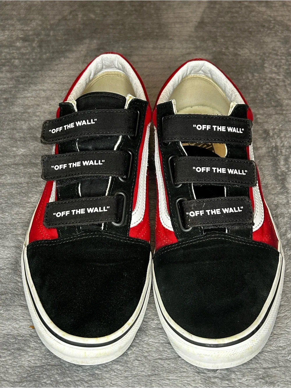 VANS Old Skool “Off The Wall” V Strap Black/Red/White/Checkered - Men's Size 11